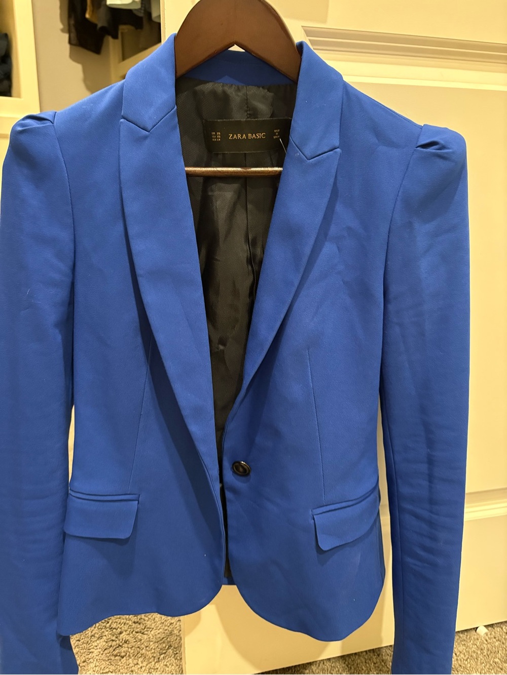 Zara Electric Blue Single-Button Blazer